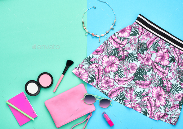 Fashion Girl Clothes Accessories Set Hipster Style Stock Photo By