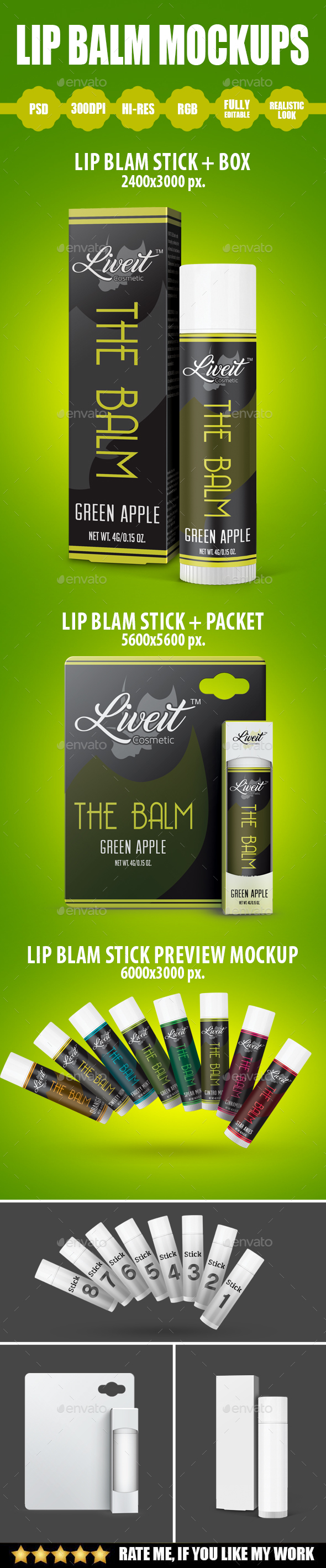 Download Lip Balm Mockups by Artsignz | GraphicRiver