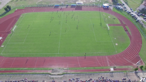 Aerial View Of The Stadium During The Match