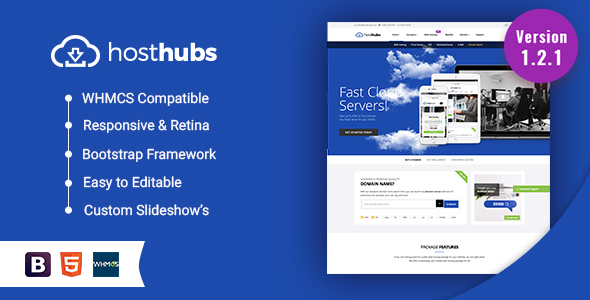 Nice HostHubs | Responsive WHMCS Web Hosting, Domain, Technology Site Template