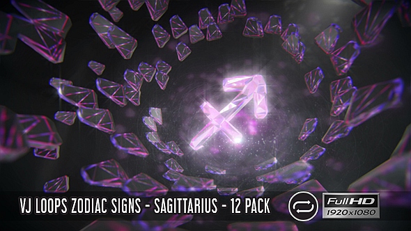 VJ Loops Zodiac Signs - Sagittarius - 12 Pack