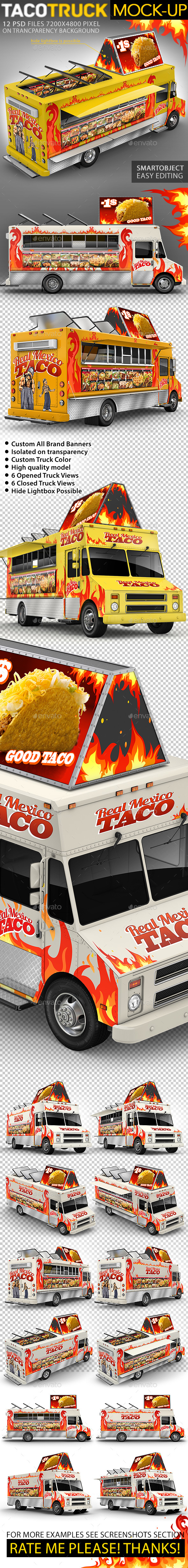 Download Food Truck, Taco Truck, Step Van Mock-Up by Bennet1890 | GraphicRiver