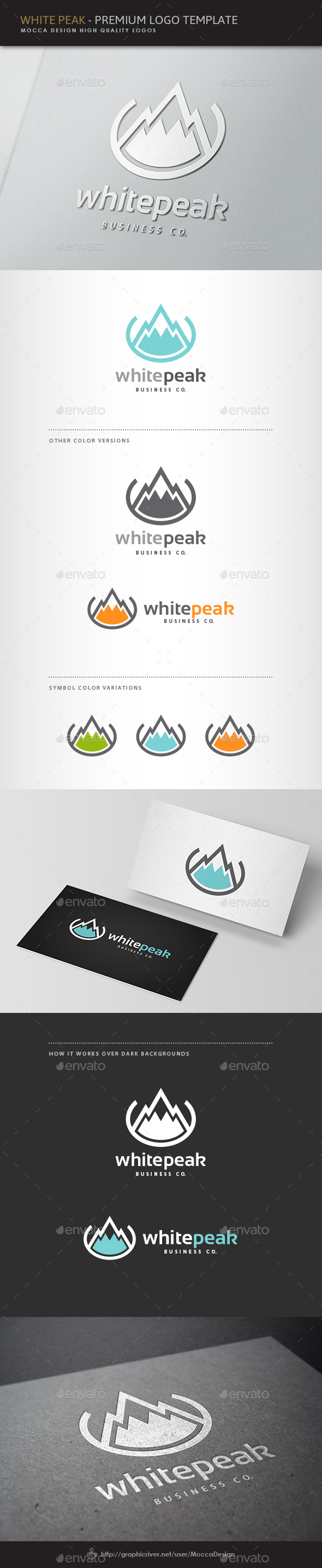White Peak Logo - Nature Logo Templates