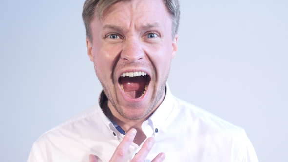 Screaming Loud Businessman Portrait alt