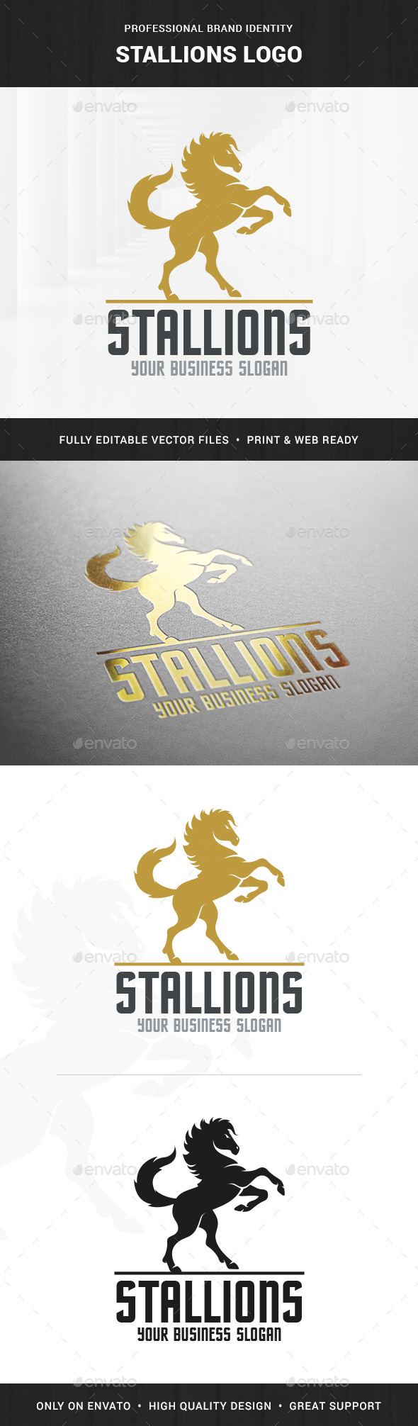 Stallions Logo Template - Animals Logo Templates