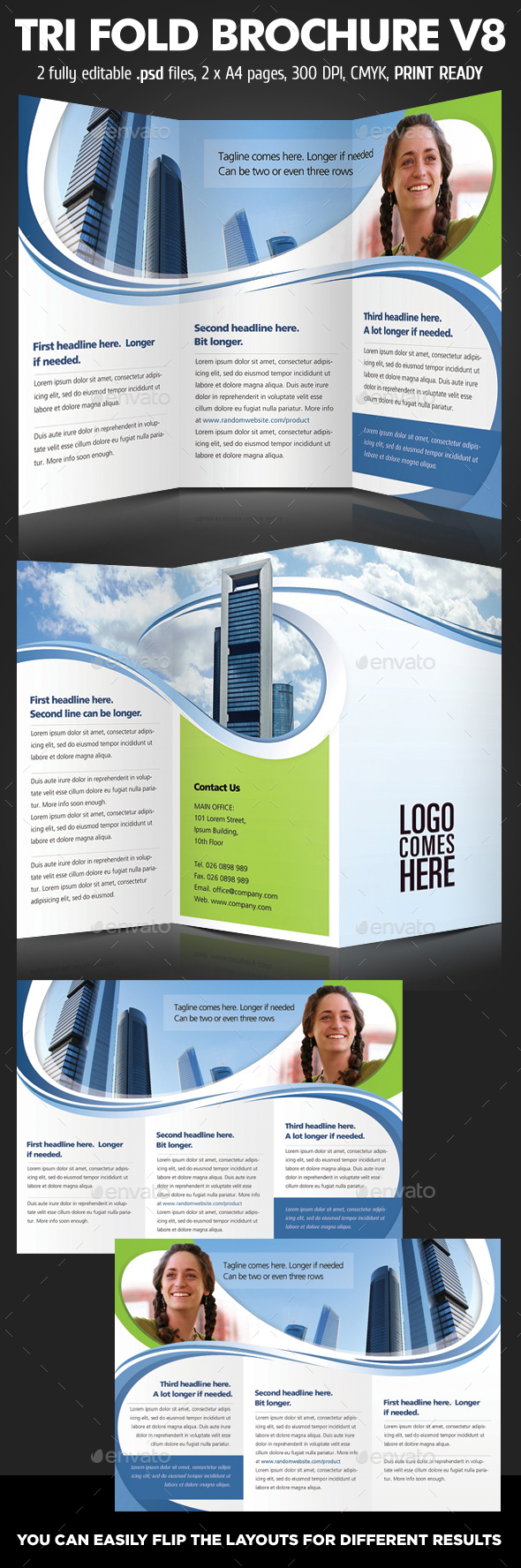 Tri Fold Borchure V8 - Corporate Flyers