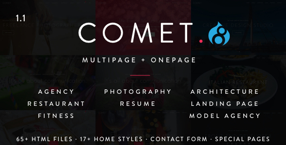 Comet - Creative Multi-Purpose Drupal 7 and 8 Theme