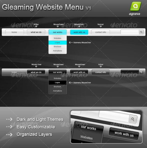 Gleaming Website Menu V1 - Web Elements