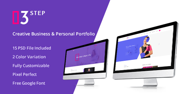 3 Step- Creative Business & Personal PSD Template - Creative PSD Templates