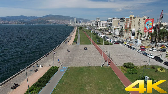 Flying Over Izmir Coastline alt