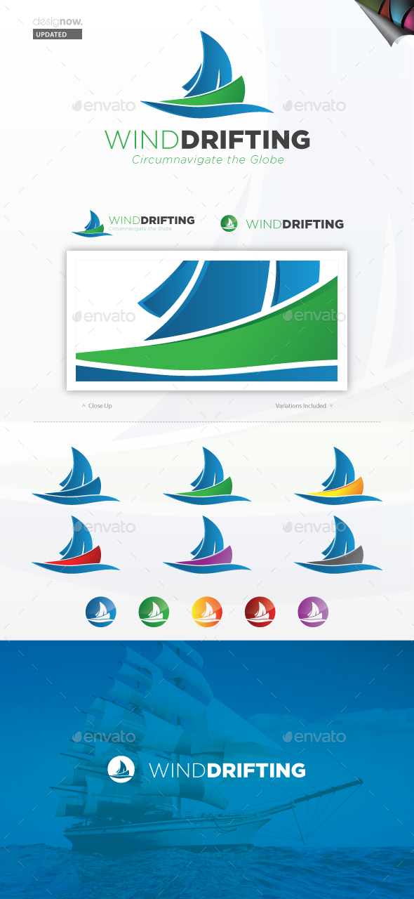 Wind Drifting Logo - Objects Logo Templates