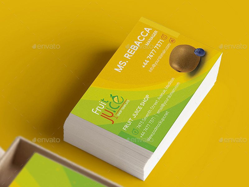 Fruit Juice Shop/ Gift Voucher and Name Card Template, Print Templates