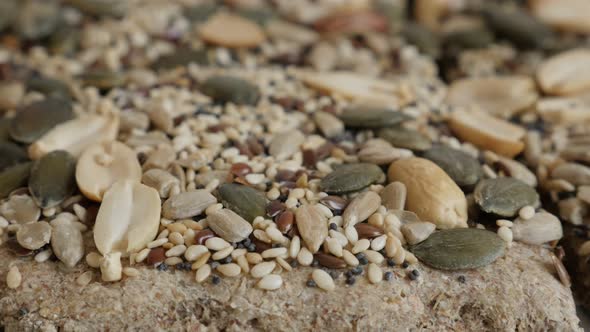 Shallow DOF chrono food bars with peanut taken from oven slow tilt 4K 2160p 30fps UltraHD footage -  alt