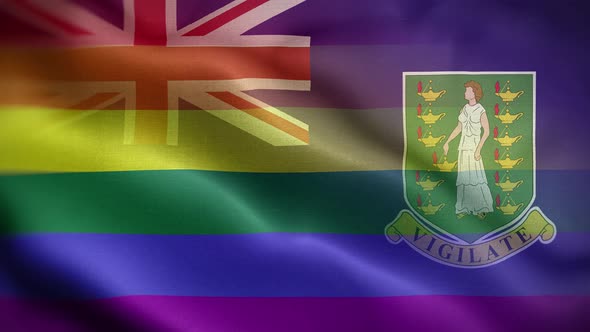 LGBT Virgin Islands Uk Flag Loop Background 4K