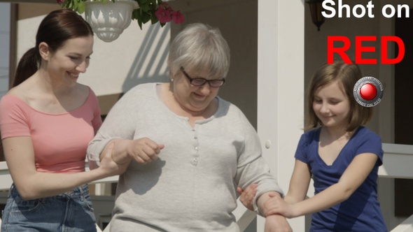 Helping Grandmother To Walk alt