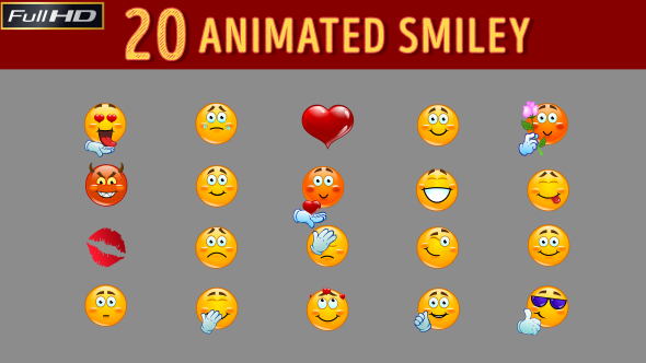 20 Animated Smiley Pack