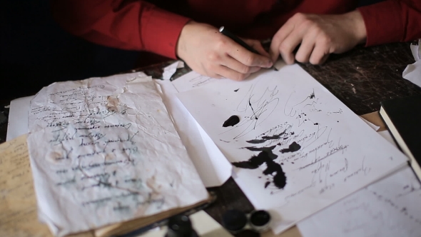 Artist Is Writing a Letter