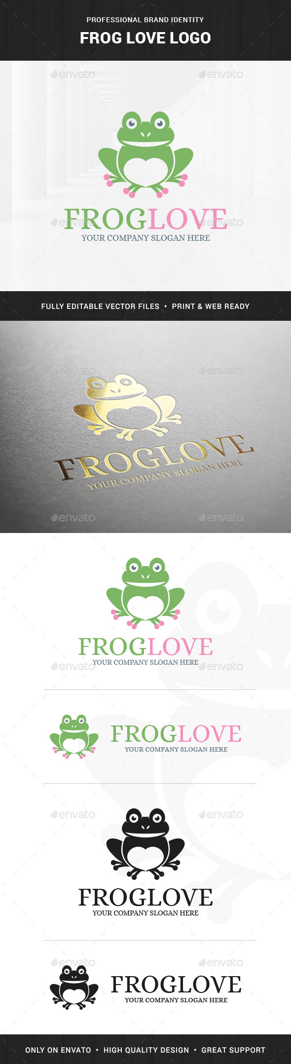 Frog Love Logo Template Frog Love Logo Template