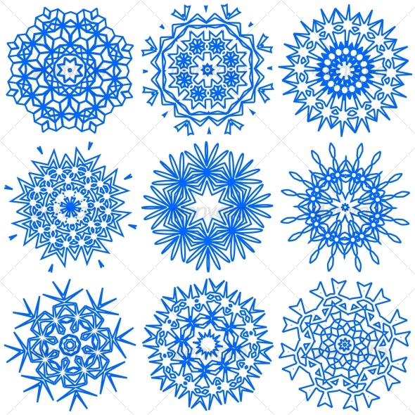 vector illustration of the snowflakes