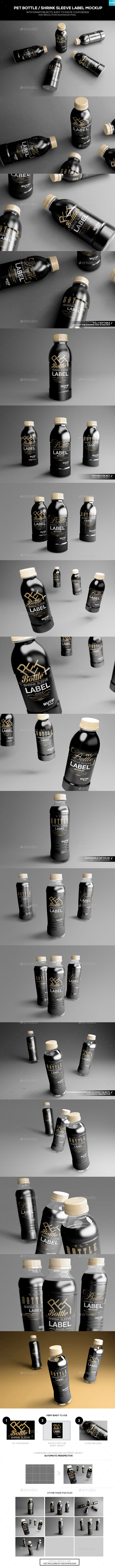 PET Bottle/ Shrink Sleeve Label Mockup