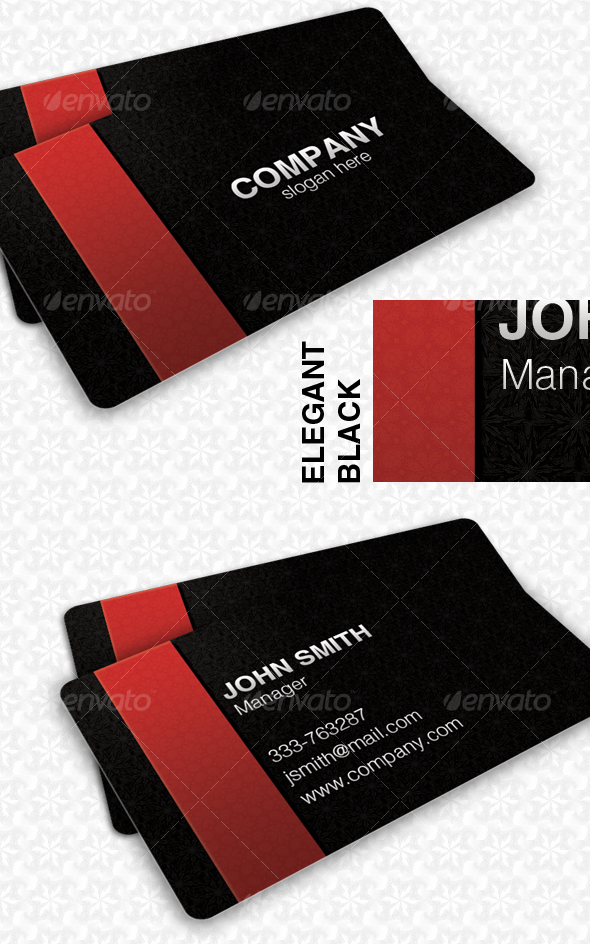 Elegant Black Pattern Card - Corporate Business Cards