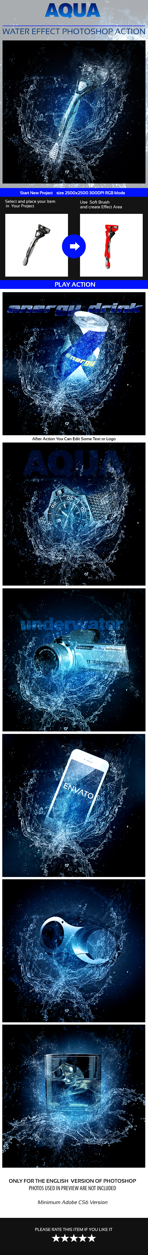 Aqua Photoshop Action - Actions Photoshop