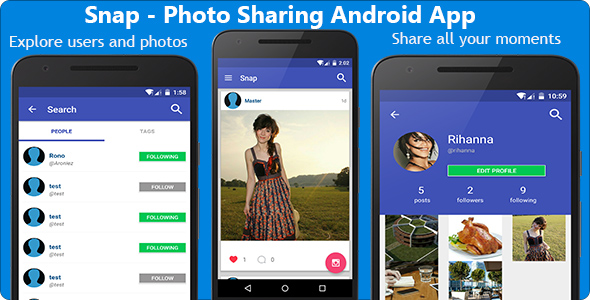 Snap - Photo Sharing Android App - CodeCanyon Item for Sale