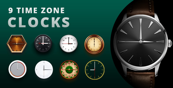 Time Zone Clocks - CodeCanyon 16435758