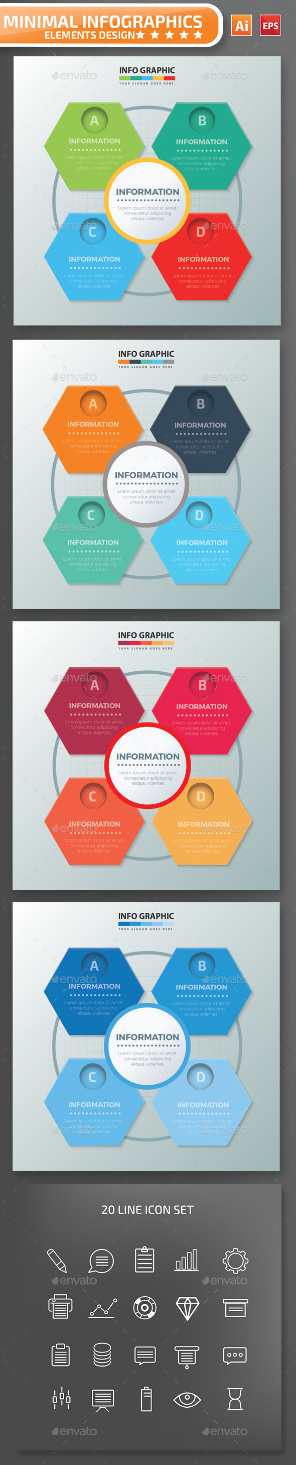 Minimal 4 step infographic Design