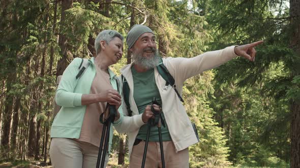 Seniors Walking in Forest alt