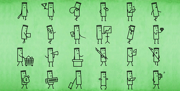 Rectangle Cartoon Character Animation Pack 2
