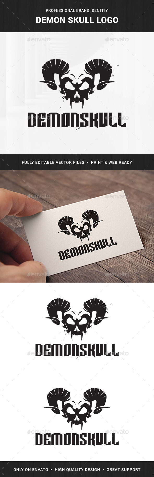 Demon Skull Logo Template - Abstract Logo Templates