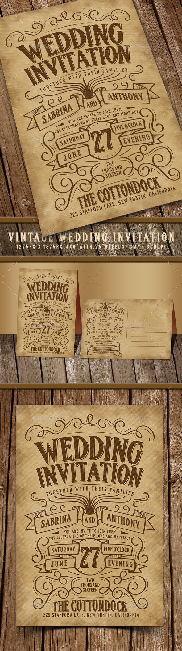 Vintage Wedding Invitation