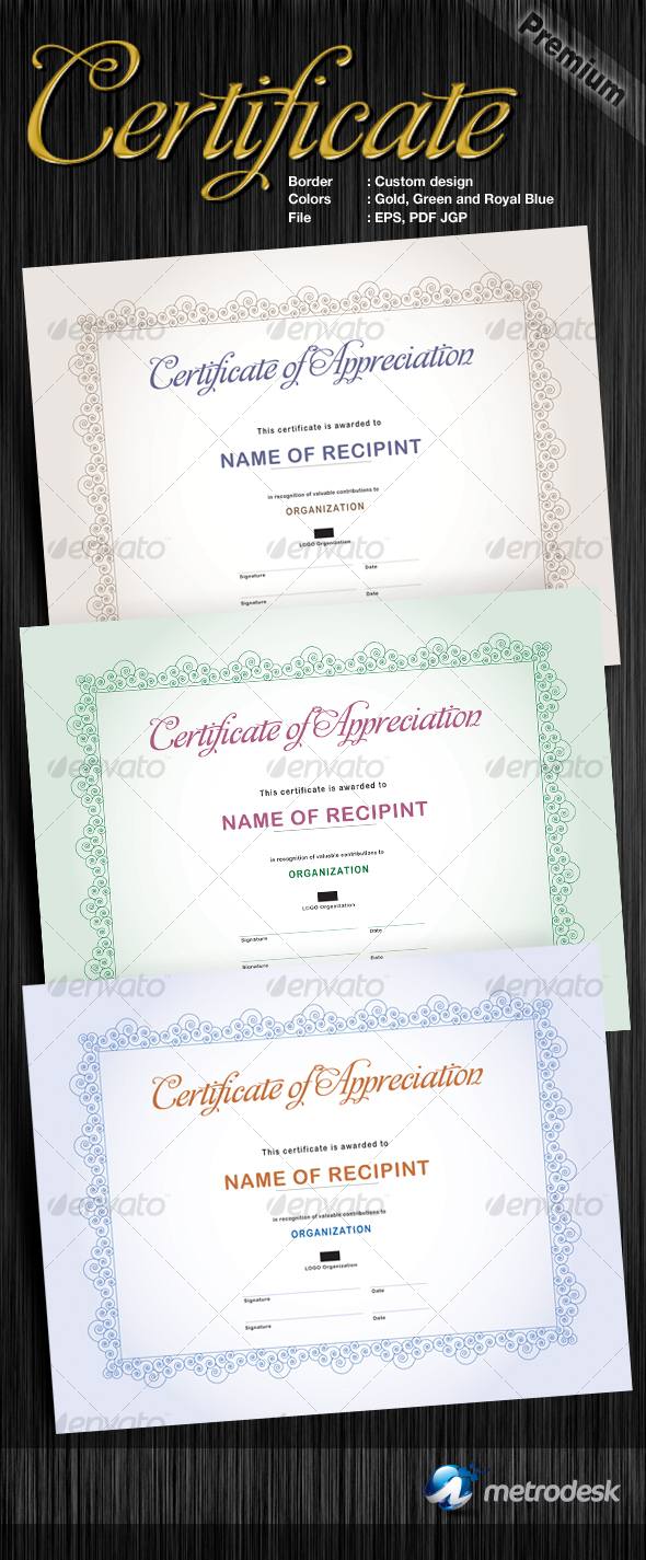 Custom Made Certificates Design - Certificates Stationery