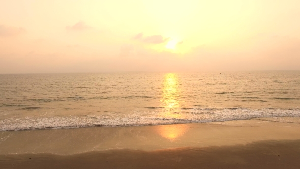 Orange Sunset on the Sea in India, GOA