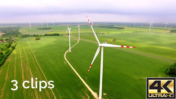 Wind Farm - 3 Pack, Aerial Drone Footage