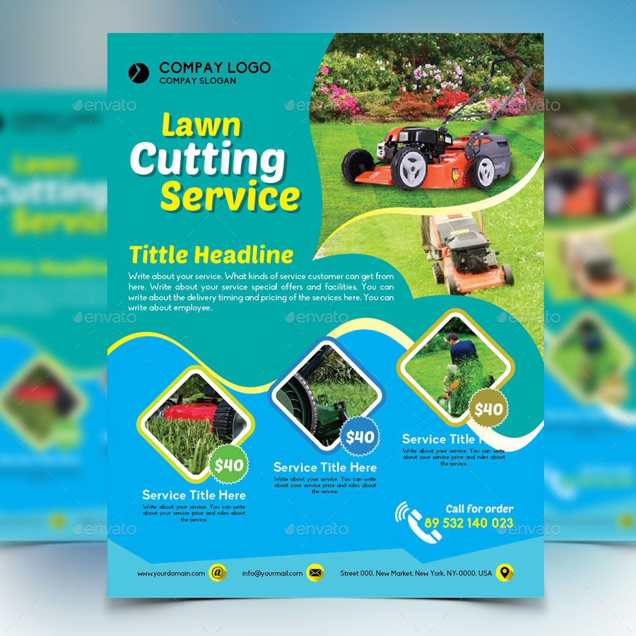 Lawn Cutting Service Flyer, Print Templates | GraphicRiver