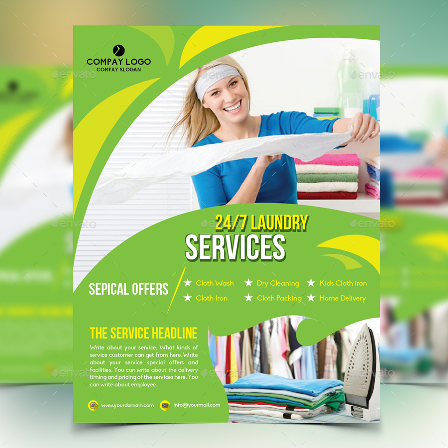 laundry service flyer by design_station graphicriver laundry services flyer