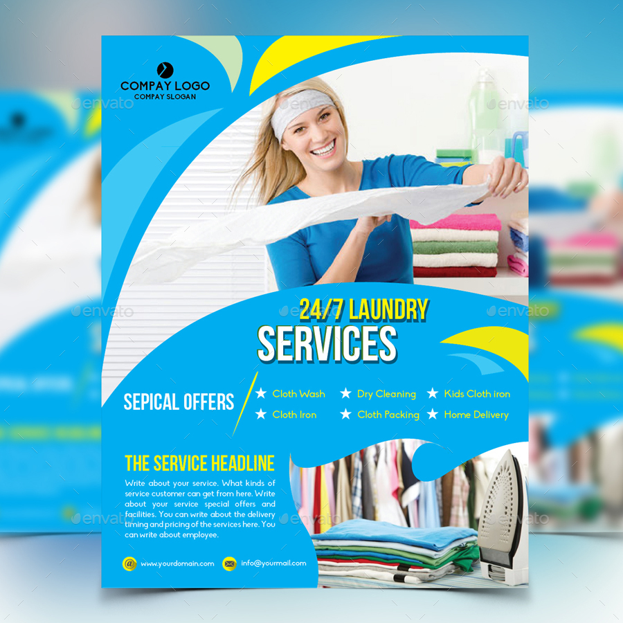 Laundry Service Flyer by design_station | GraphicRiver