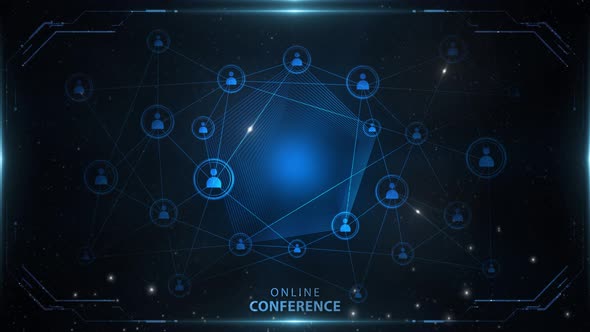 Online Conference Background Blue 4k Loop