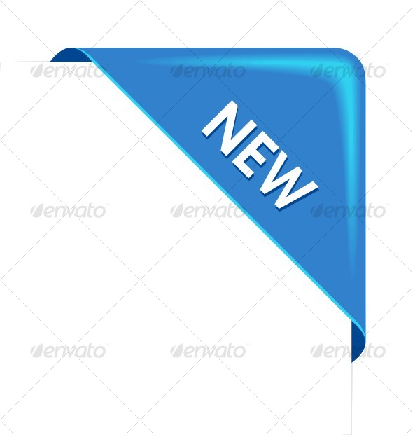 New blue corner business ribbon - Backgrounds Decorative