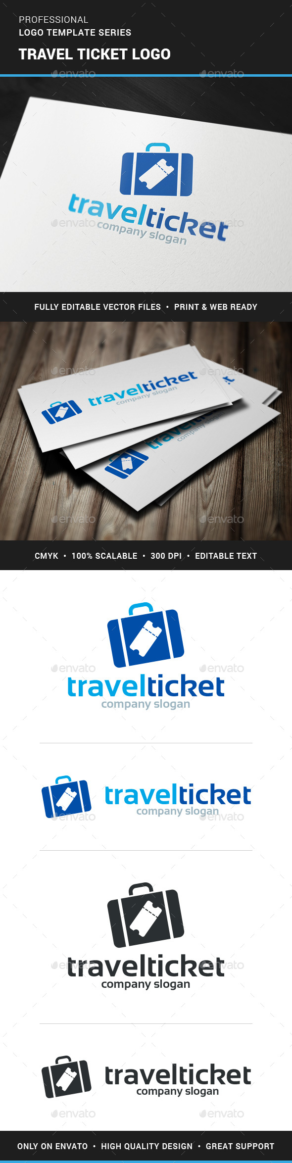 Travel Tickets Logo Template - Objects Logo Templates