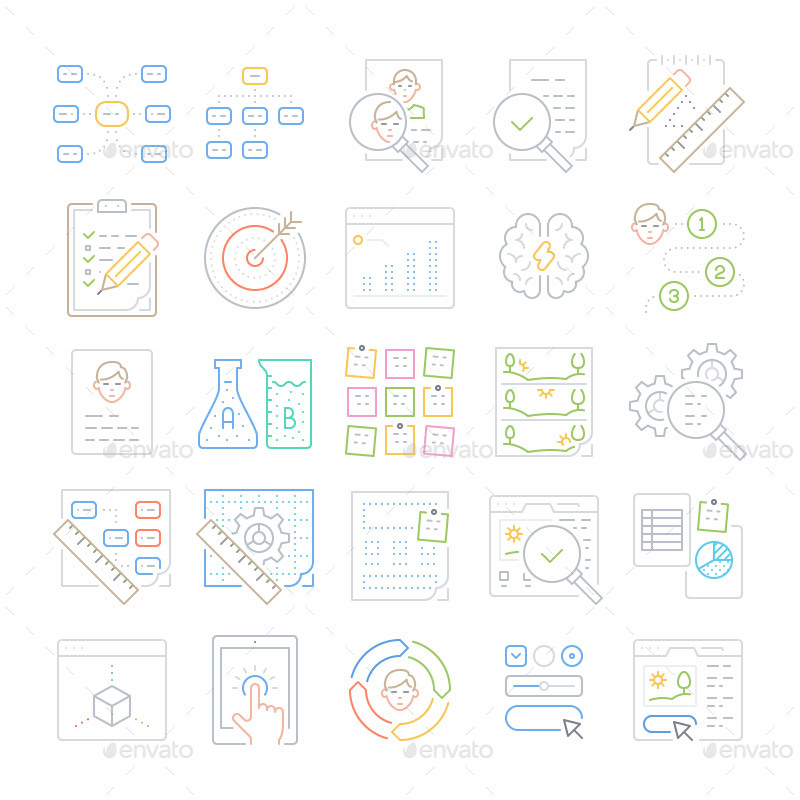 20+ UX / Prototyping Line Icons by maxzernov GraphicRiver