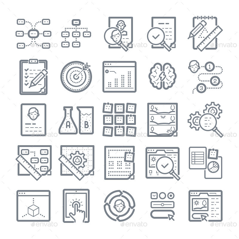 20+ UX / Prototyping Line Icons by maxzernov GraphicRiver