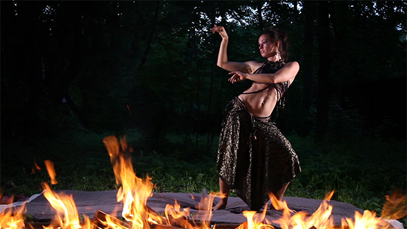 Woman Dance in Fire