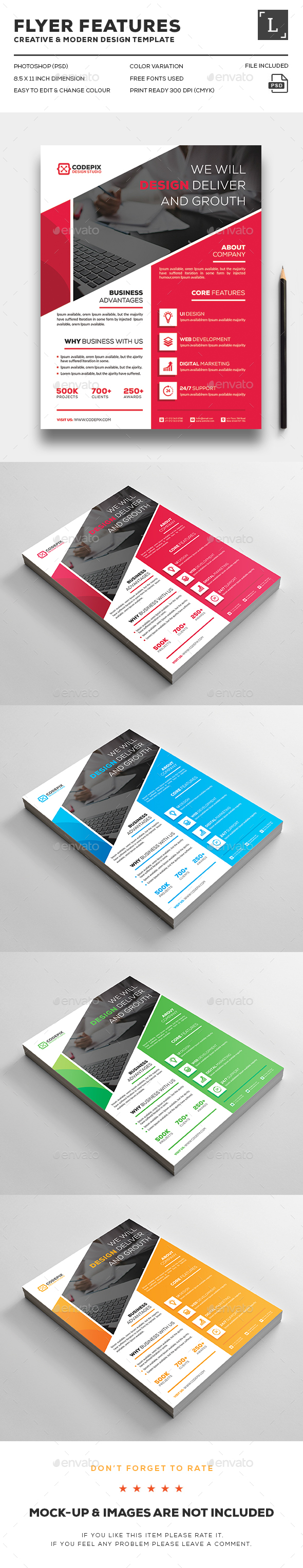 flyer template psd free