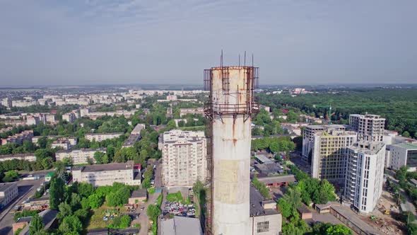City Thermal Power Station Among Urban Areas alt