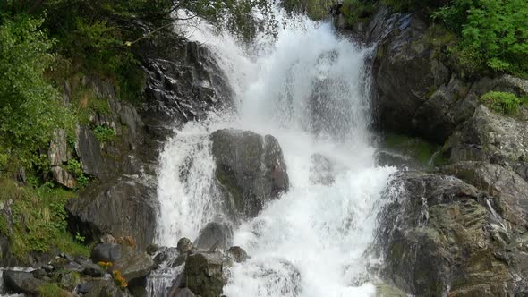 Waterfall in national park of Dombay