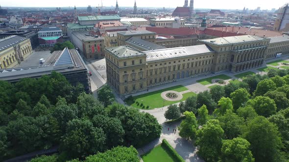 Aerial of Munich Residenz and Hofgarten alt