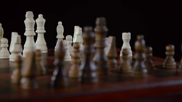 Chessboard And Chess Pieces In The Middle Of The Game 03